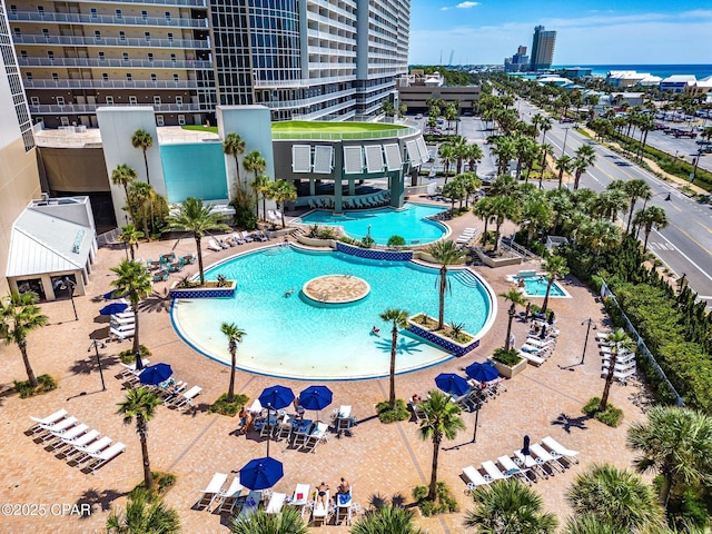 9860 S Thomas Dr Unit 1018, Panama City Beach, FL 32408 - community pool featuring a view of city