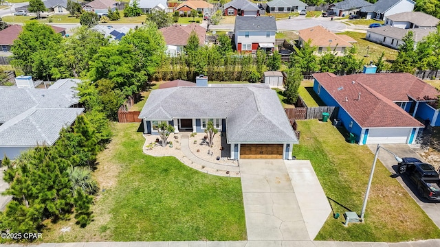 aerial view featuring a residential view