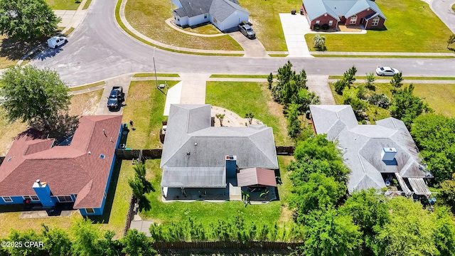 aerial view with a residential view