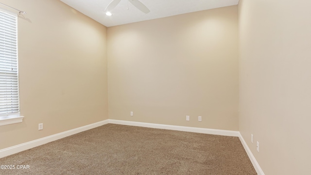 1222 Huntington Ridge Rd, Lynn Haven, FL 32444 - carpeted empty room with baseboards and a ceiling fan