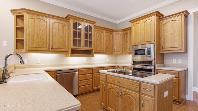 1222 Huntington Ridge Rd, Lynn Haven, FL 32444 - kitchen featuring a sink, light countertops, stainless steel appliances, and light wood-style flooring