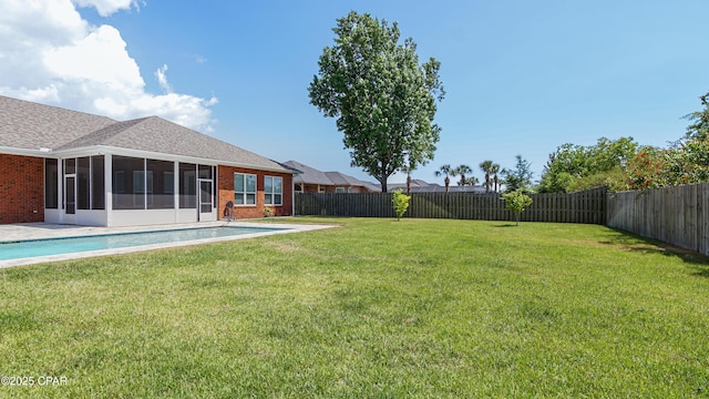 1222 Huntington Ridge Rd, Lynn Haven, FL 32444 - view of yard featuring a fenced backyard, a fenced in pool, and a sunroom