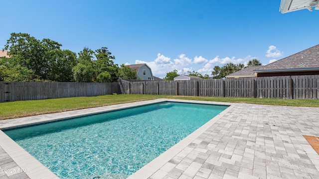 1222 Huntington Ridge Rd, Lynn Haven, FL 32444 - view of pool featuring a lawn, a patio, a fenced in pool, and a fenced backyard