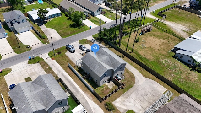 aerial view featuring a residential view