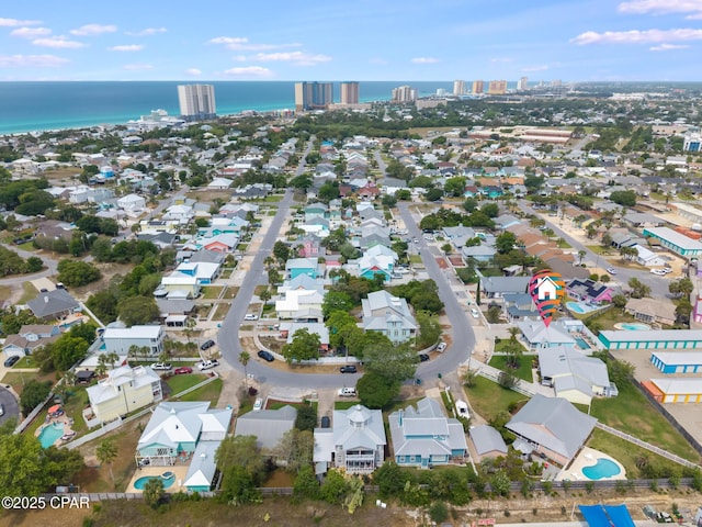 135 Bid A Wee Ln, Panama City Beach, FL 32413 - aerial view of property and surrounding area featuring a large body of water and nearby suburban area
