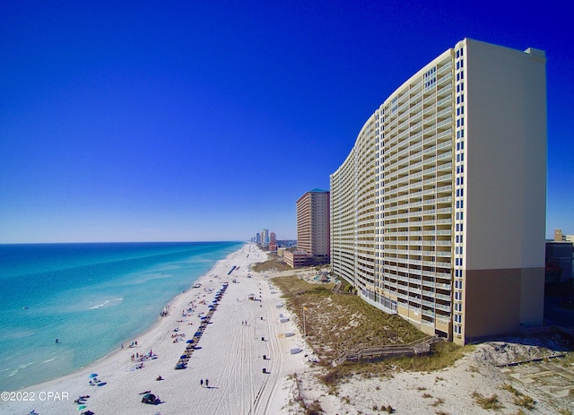 water view featuring a beach view