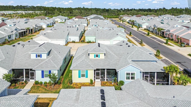 drone / aerial view with a residential view