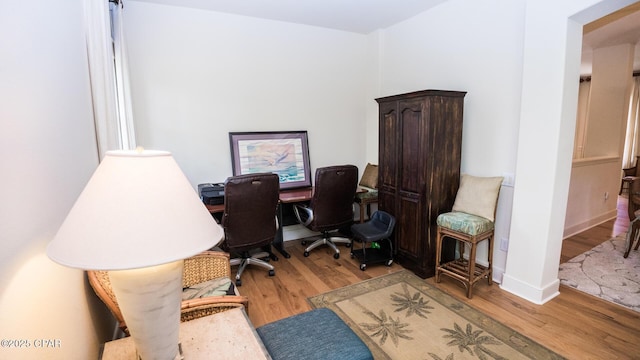 office with light wood finished floors