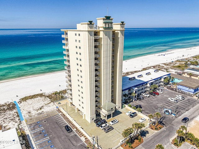 8601 Surf Dr Unit 14E, Panama City, FL 32408 - bird's eye view featuring a beach view and a water view