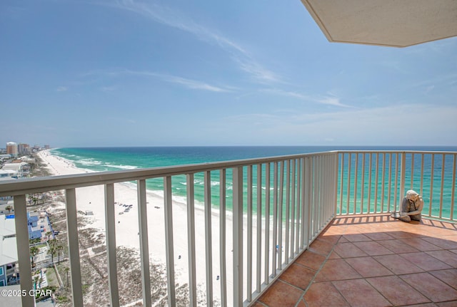 8601 Surf Dr Unit 14E, Panama City, FL 32408 - balcony featuring a view of the beach and a water view