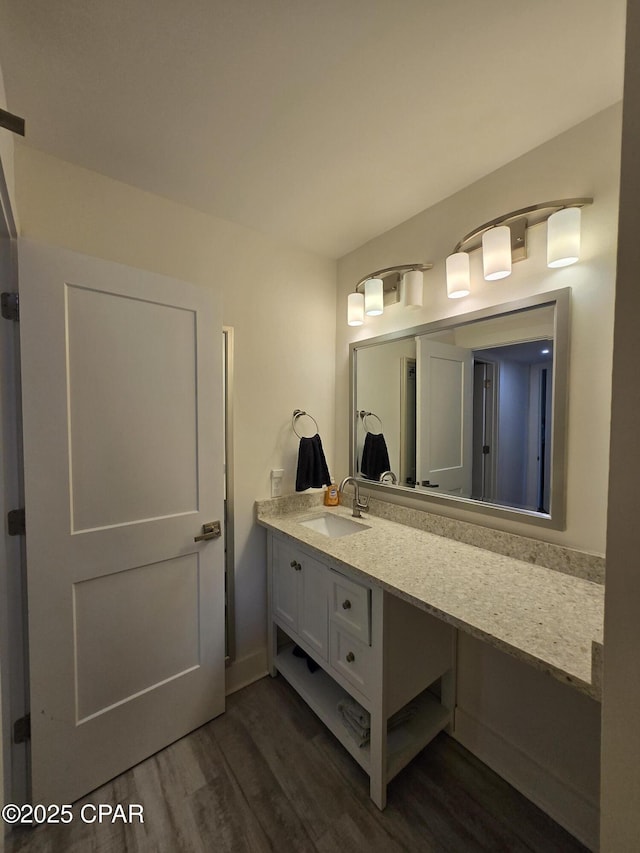 4725 Bay Point Rd Unit 262, Panama City Beach, FL 32408 - bathroom with vanity and wood finished floors