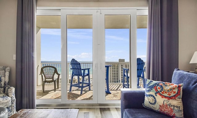 9860 S Thomas Dr Unit 1202, Panama City Beach, FL 32408 - entryway with wood finished floors and plenty of natural light