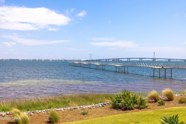 dock featuring a water view