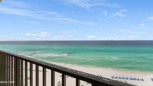 water view featuring a beach view