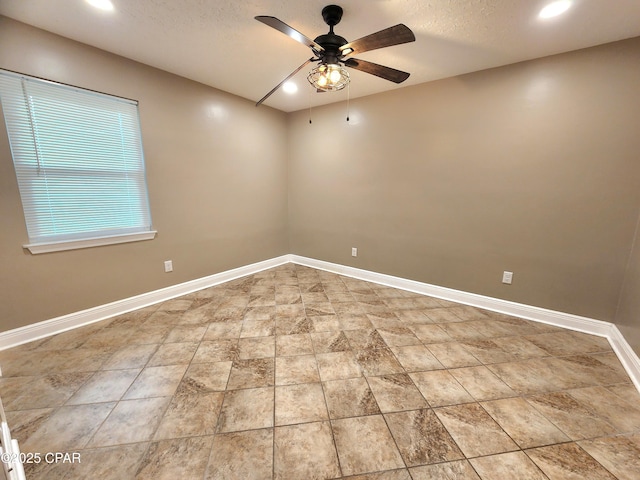 609 E Pine Forest Dr, Lynn Haven, FL 32444 - empty room with baseboards, a ceiling fan, and recessed lighting