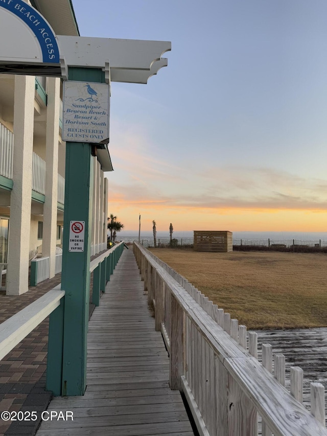 view of dock area
