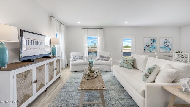 252 Salt Creek Ln, Mexico Beach, FL 32456 - living area with light wood-type flooring and recessed lighting