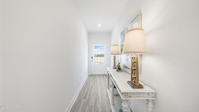 252 Salt Creek Ln, Mexico Beach, FL 32456 - corridor with light wood finished floors and baseboards