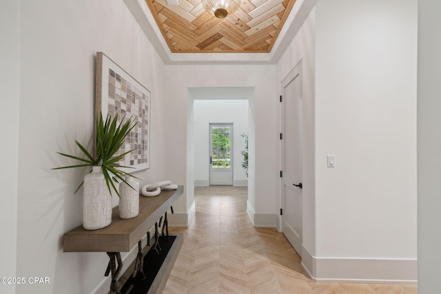 interior space featuring baseboards
