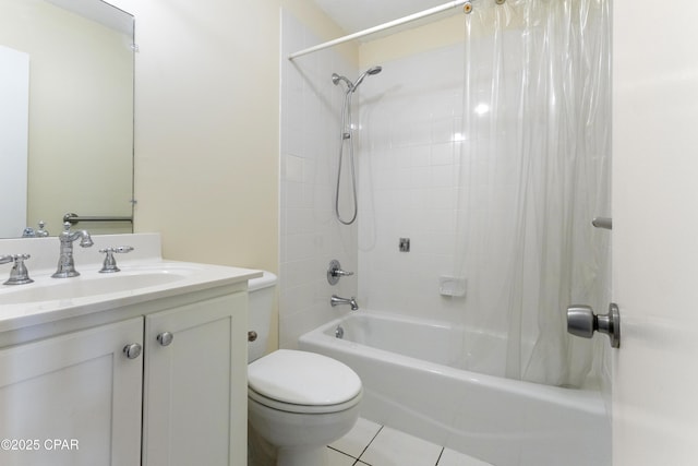 3947 Verona Cir, Panama City, FL 32405 - bathroom with vanity, tile patterned floors, shower / bath combination with curtain, and toilet