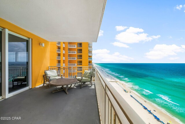 17739 Front Beach Rd Unit 1207W, Panama City Beach, FL 32413 - balcony featuring a beach view and a water view