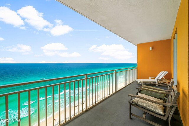 17739 Front Beach Rd Unit 1207W, Panama City Beach, FL 32413 - balcony featuring a water view and a view of the beach