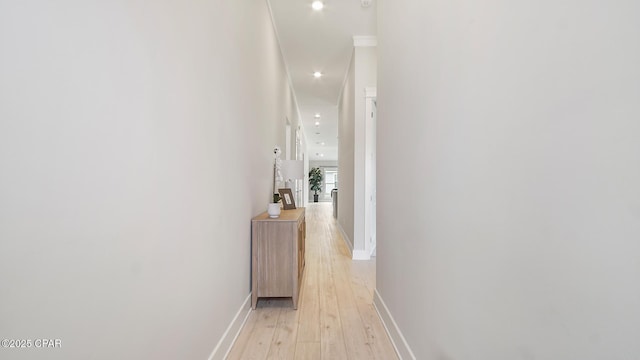 845 Walsonham Dr, Panama City Beach, FL 32407 - hall with light wood-style flooring, baseboards, and recessed lighting