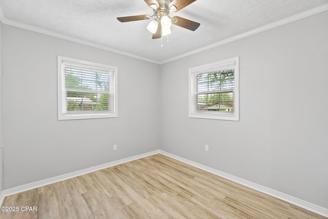 871 2nd St, Chipley, FL 32428 - empty room featuring plenty of natural light, light wood-type flooring, baseboards, ornamental molding, and a textured ceiling