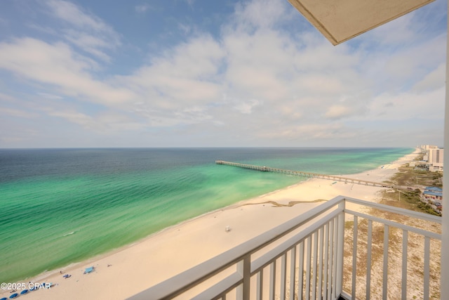 property view of water with a view of the beach