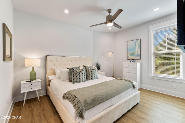 345 Redbud Ln, Inlet Beach, FL 32461 - bedroom with wood finished floors, recessed lighting, and a ceiling fan