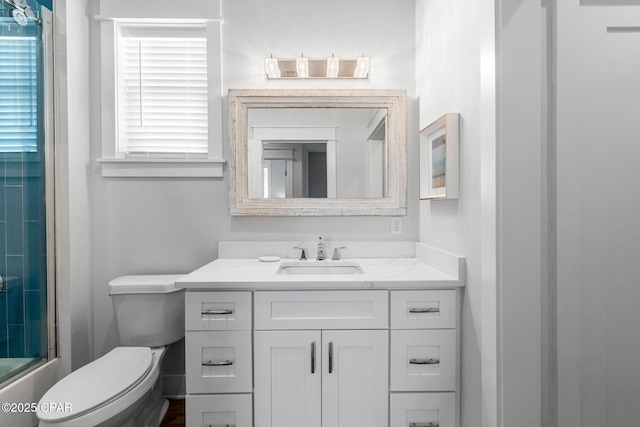 345 Redbud Ln, Inlet Beach, FL 32461 - full bathroom with vanity and bath / shower combo with glass door