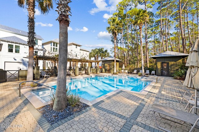 345 Redbud Ln, Inlet Beach, FL 32461 - community pool featuring a patio and a gate