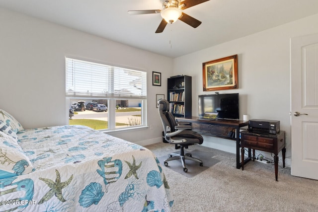 4717 Maegans Ridge Rd, Panama City, FL 32404 - bedroom featuring baseboards, carpet flooring, and a ceiling fan