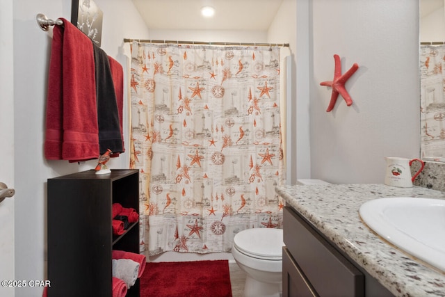 4717 Maegans Ridge Rd, Panama City, FL 32404 - full bath with vanity, toilet, and a shower with shower curtain