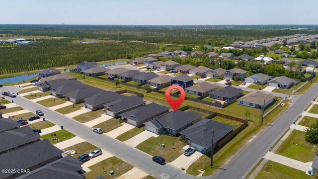 4717 Maegans Ridge Rd, Panama City, FL 32404 - drone / aerial view with a water view and a residential view