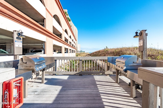 14825 Front Beach Rd Unit 2502, Panama City Beach, FL 32413 - deck with area for grilling and an outdoor kitchen