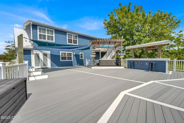 8508 S Holland Rd, Southport, FL 32409 - wooden terrace featuring a pergola