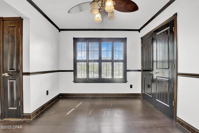 8508 S Holland Rd, Southport, FL 32409 - unfurnished dining area with a ceiling fan, crown molding, and baseboards