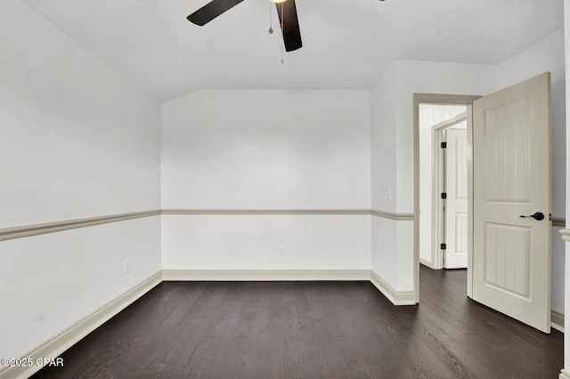 8508 S Holland Rd, Southport, FL 32409 - spare room featuring baseboards, ceiling fan, and dark wood-style floors