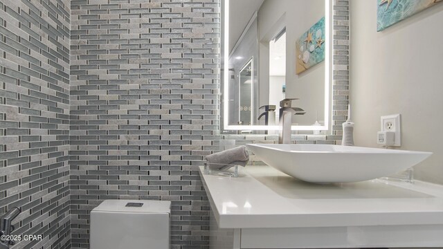 722 E Pine Forest Dr, Lynn Haven, FL 32444 - half bath featuring a sink and toilet