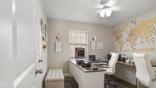722 E Pine Forest Dr, Lynn Haven, FL 32444 - office space with dark wood-type flooring, ceiling fan, and baseboards