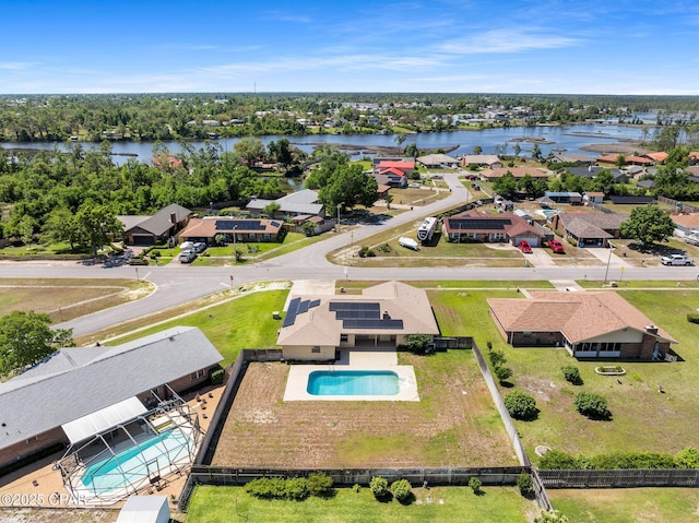 7936 Betty Louise Dr, Panama City, FL 32404 - aerial perspective of suburban area with a pool area and a nearby body of water