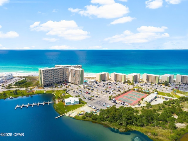 drone / aerial view of a large body of water