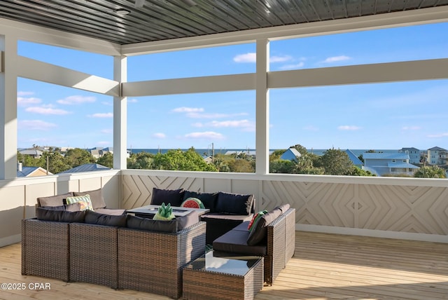 208 George C Wallace, Panama City Beach, FL 32413 - wooden deck with an outdoor living space
