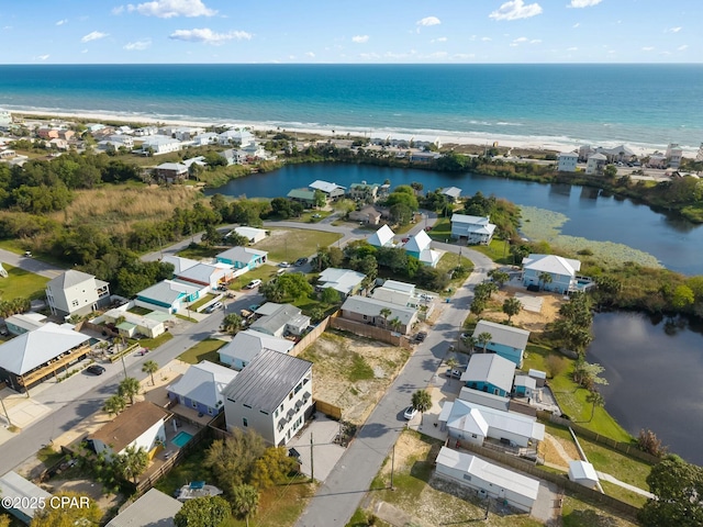 208 George C Wallace, Panama City Beach, FL 32413 - aerial view of property and surrounding area featuring a large body of water and nearby suburban area