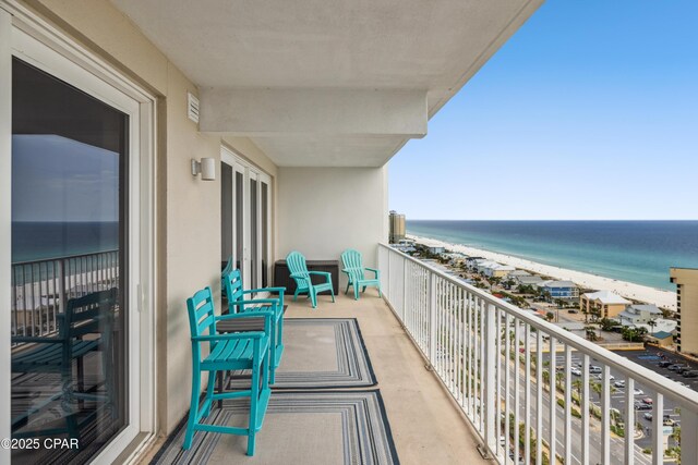 9860 S Thomas Dr Unit 1824, Panama City Beach, FL 32408 - balcony featuring view of water and beach
