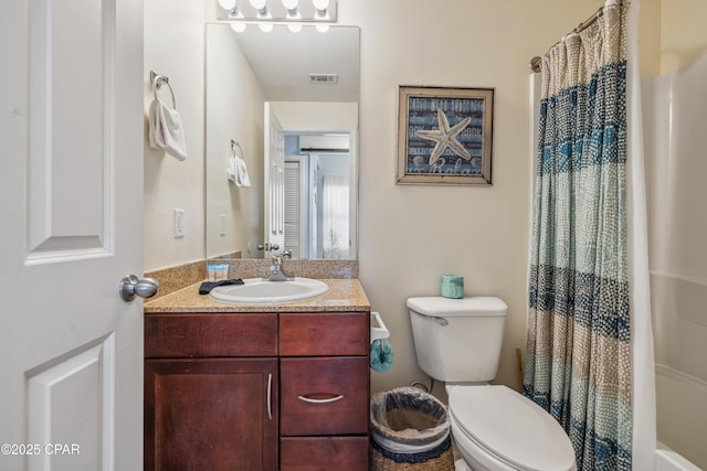 9860 S Thomas Dr Unit 1824, Panama City Beach, FL 32408 - bathroom with vanity and shower / bathtub combination with curtain