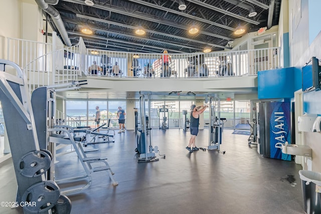9860 S Thomas Dr Unit 1824, Panama City Beach, FL 32408 - gym with a high ceiling