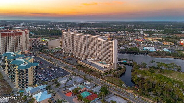 9860 S Thomas Dr Unit 1824, Panama City Beach, FL 32408 - aerial view of property and surrounding area with a large body of water