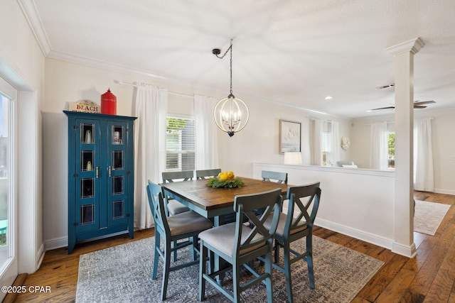 13 St. Vincent Lane, Inlet Beach, FL 32461 - dining room featuring crown molding, wood finished floors, and a chandelier